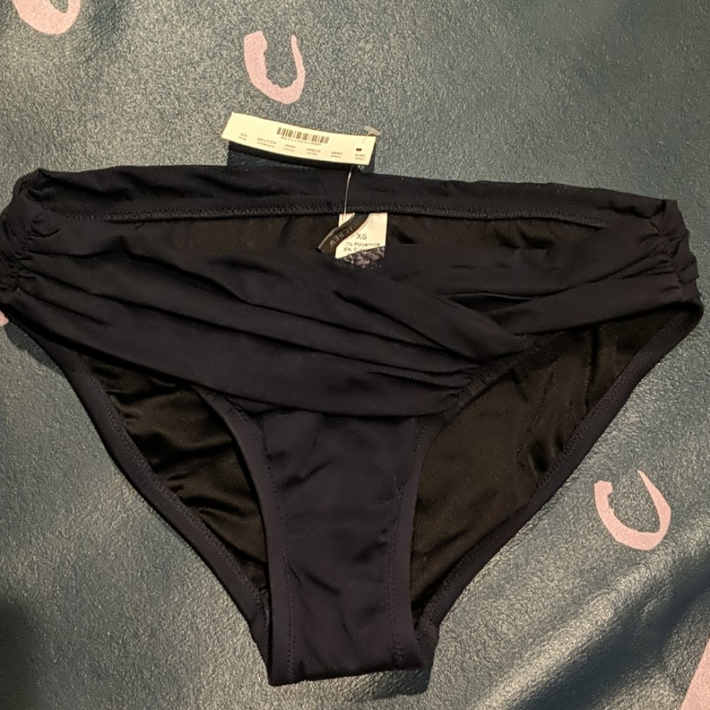 NTW flattering luxe JCrew bikini bottom in navy